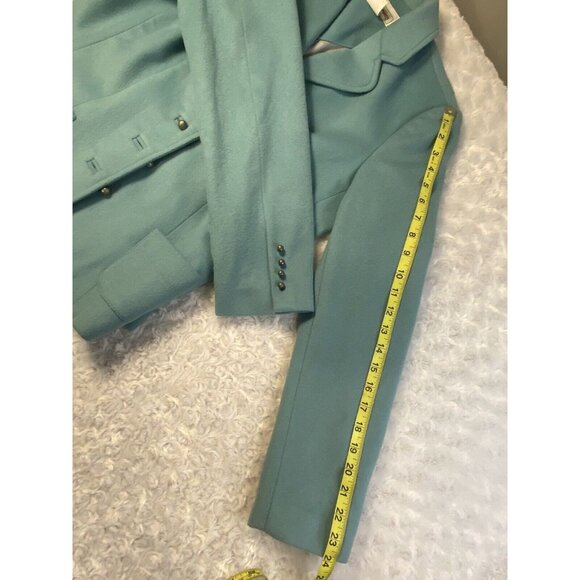 Vtg Elliott Lauren Wool Blend Tailored Blazer Sz 8 Ornate Buttons Seafoam Green - Picture 6 of 7